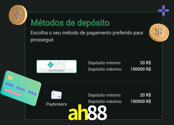 O cassino ah88 oferece uma grande variedade de métodos de pagamento